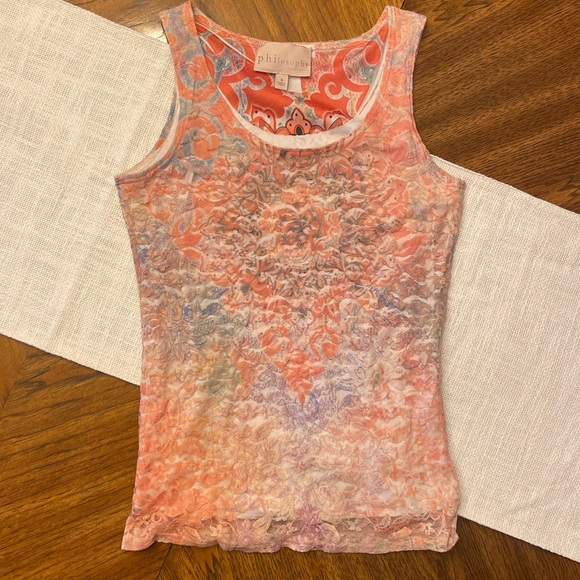 CASUAL MULTI-COLORED SHEER TANK TOP 
BY PHILOSOPHY S - Picture 2 of 5